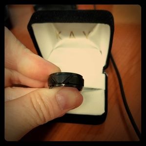 Kay's Black Tungsten Carbide men's wedding band.